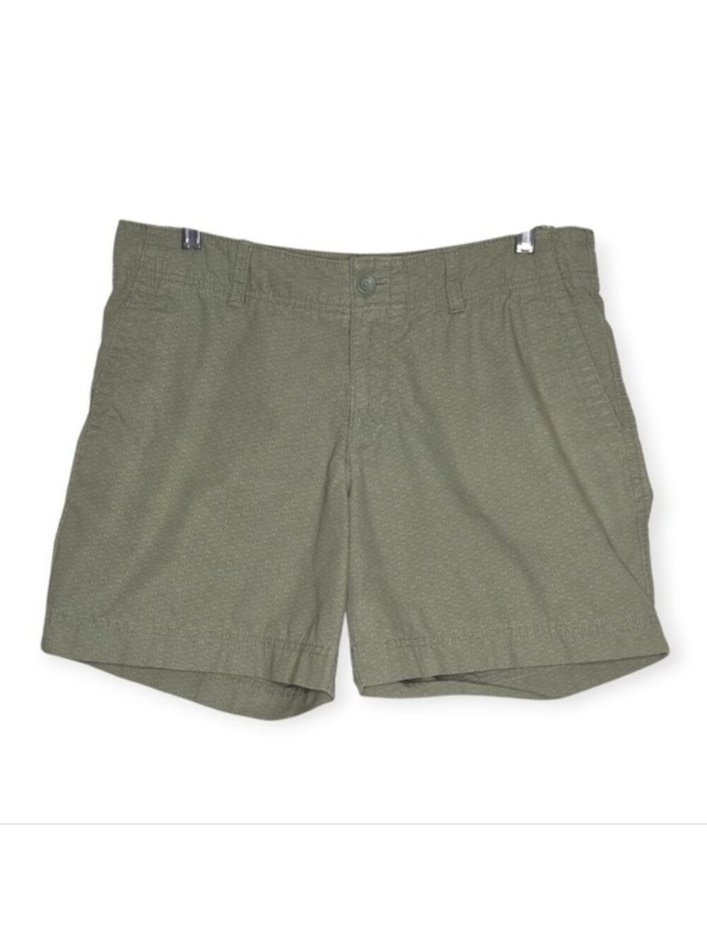 Eddie Bauer Green Diamond Print Cotton Chino Shorts Women's Size 8